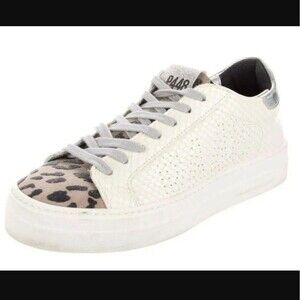 P448 Thea Python Roccia White Leather Platform Sneakers Size 38